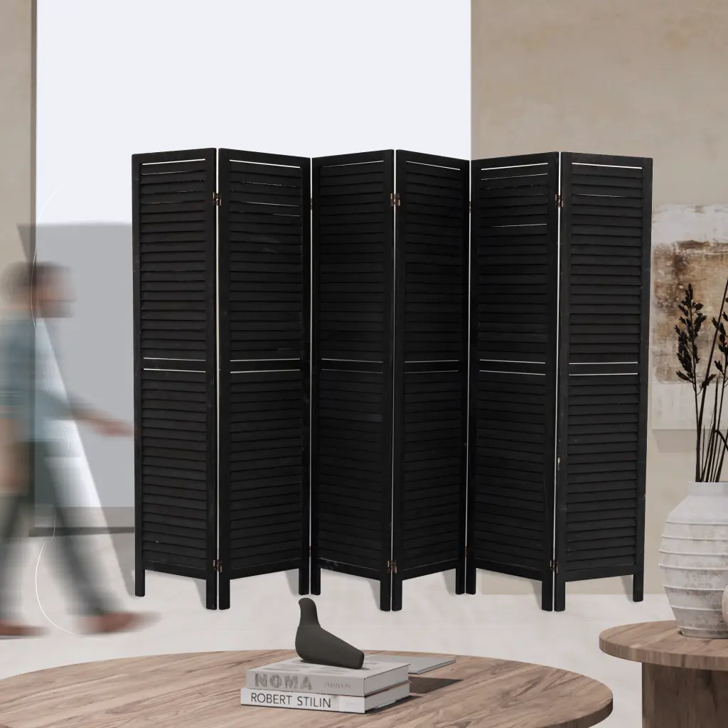 6 Panel Room Divider Folding Room Divider Privacy Screen 5.6Ft Tall w2701