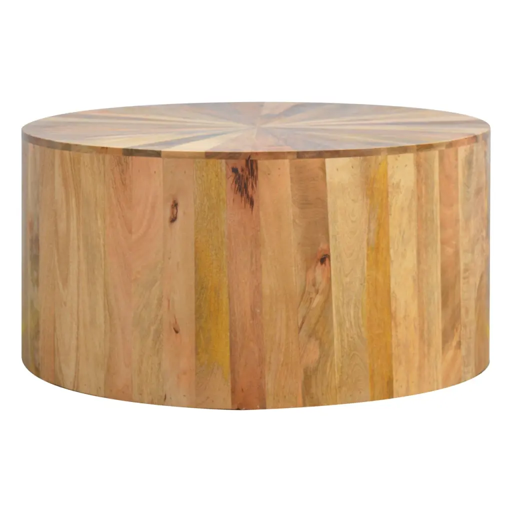 Round Timberen Coffee Table Chestnut Solid Timber Rustic Style artisan furniture