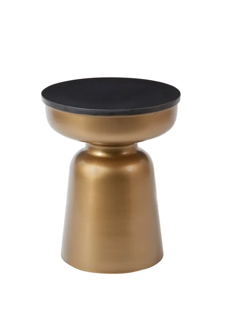 Jovana Round End Table Black Ferrous Metal Living Room or Bedroom steve silver furniture