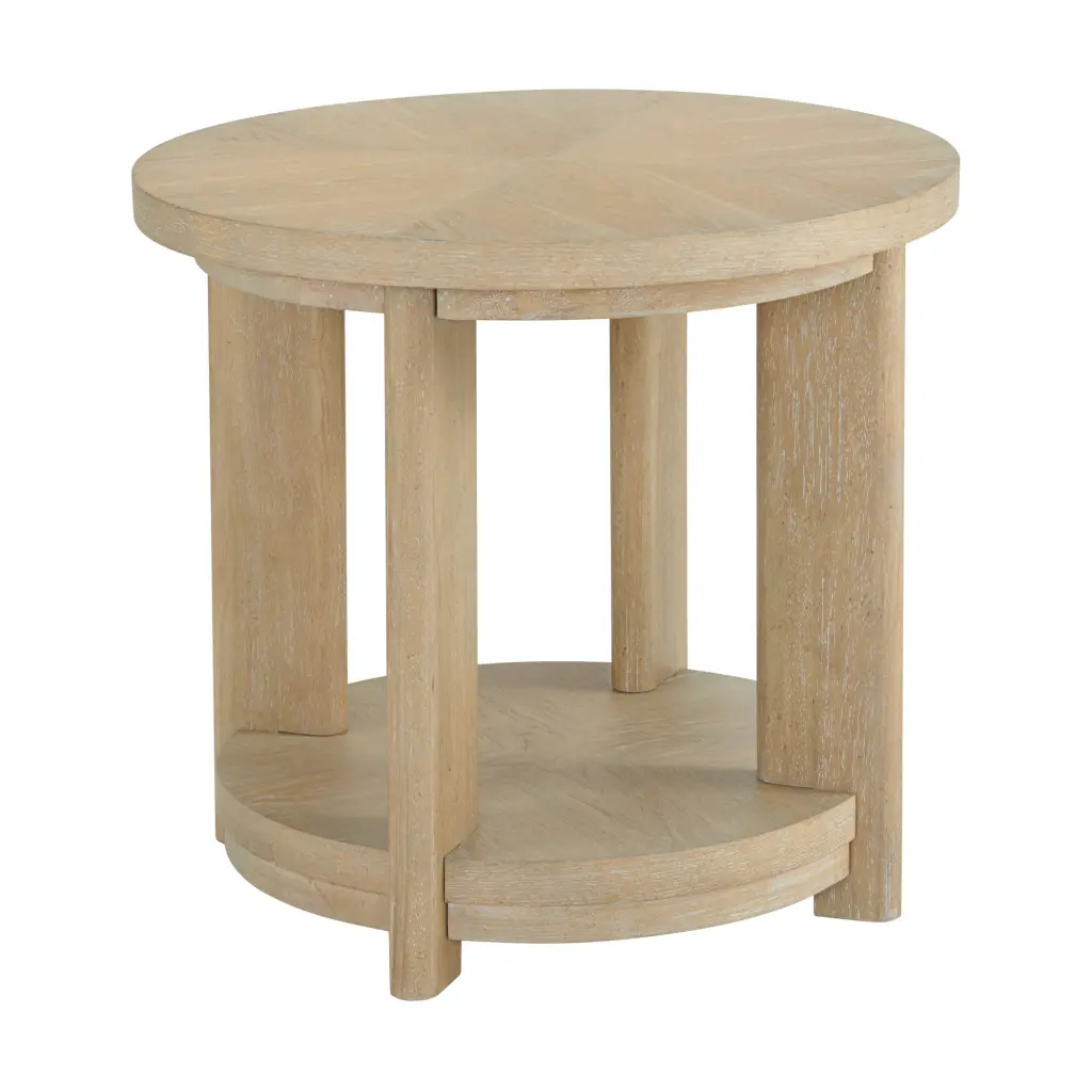 C Tan Round Accent Table Tan Solid Timber - Stylish Round Side Table Living Room wallace - bay