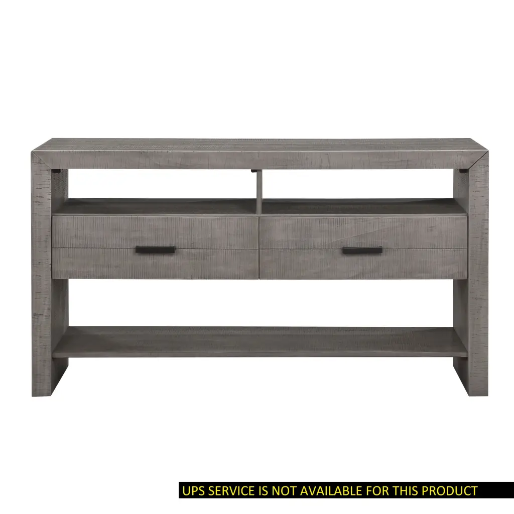 Modern Rustic Design Server 2 Drawers 3 Shelves Gray Finish kanepe