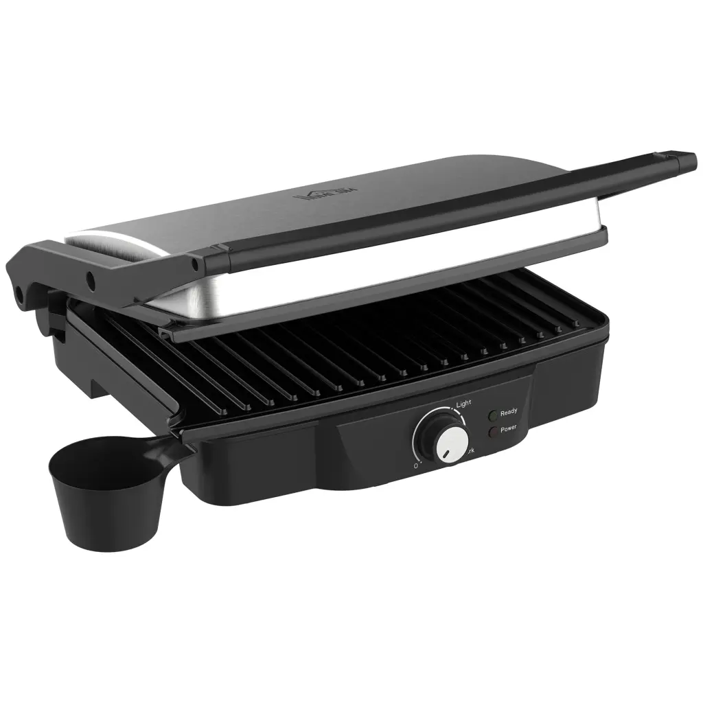 4 Slice Panini Press Grill Stainless Steel Sandwich Maker Non-Stick aosom business