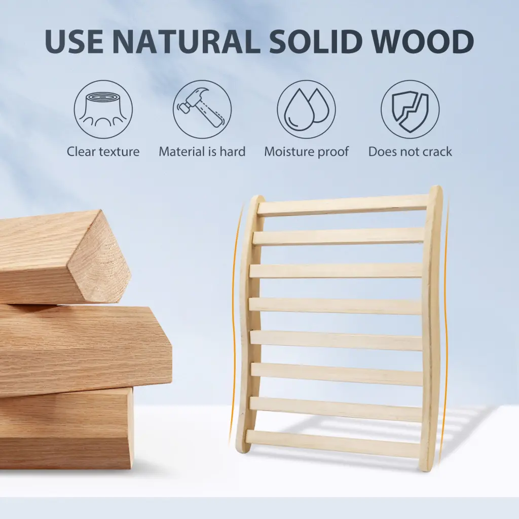 Two Sets Natural Timber Sauna Backrests Solid Timber rigo