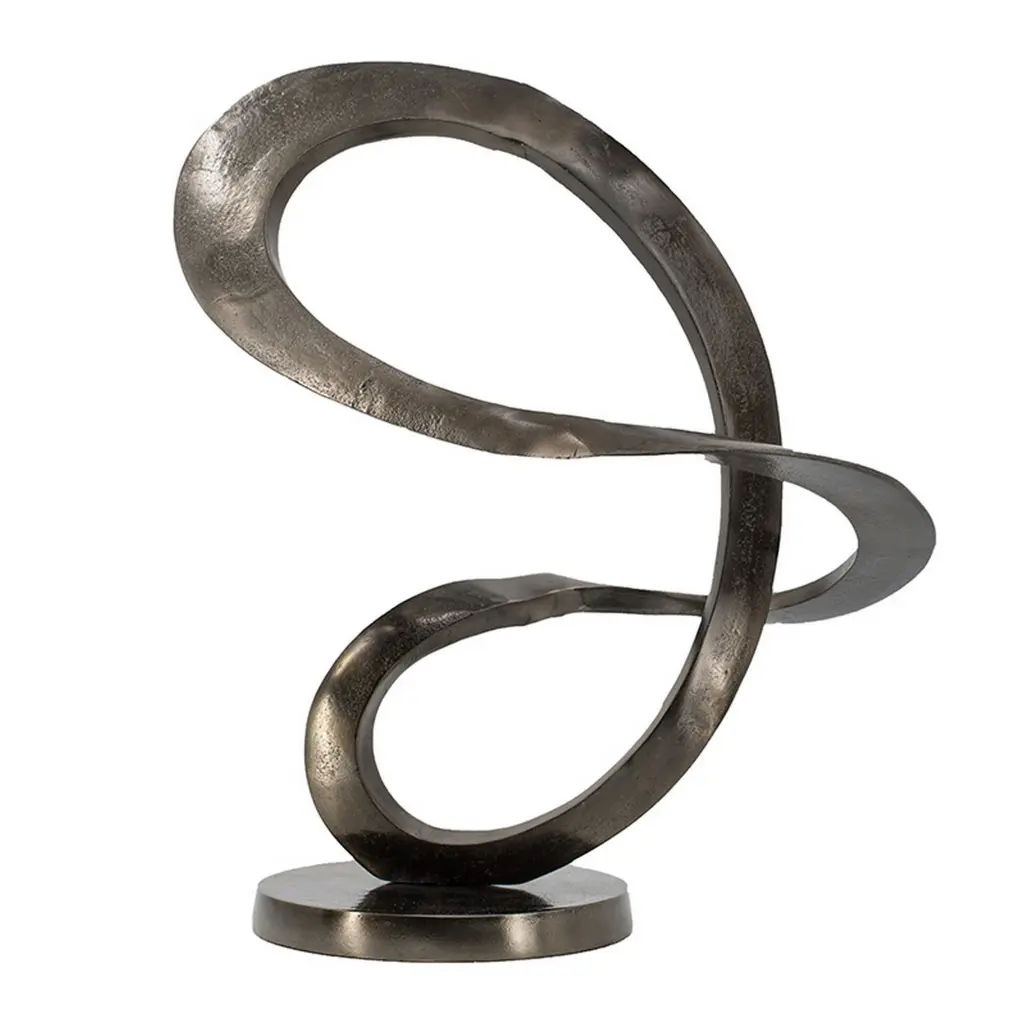 17 Inch Black Aluminum Modern Sculpture E-reader Stand Loop Decor royal hampton