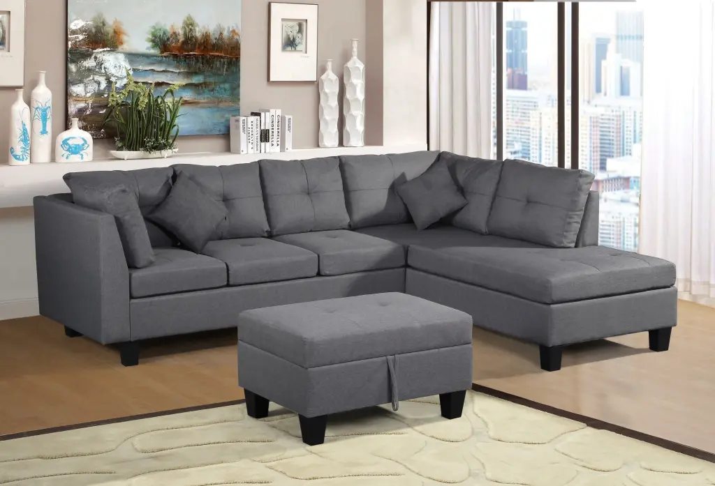 Sectional Sofa Set Right Hand Chaise Lounge - Living Room Furniture civilfurniture