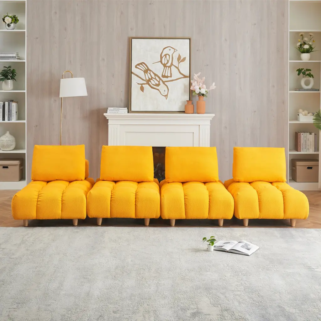 120 Inches Long Teddy Sofa Material Spacious And Cozy Seat fan chen furniture