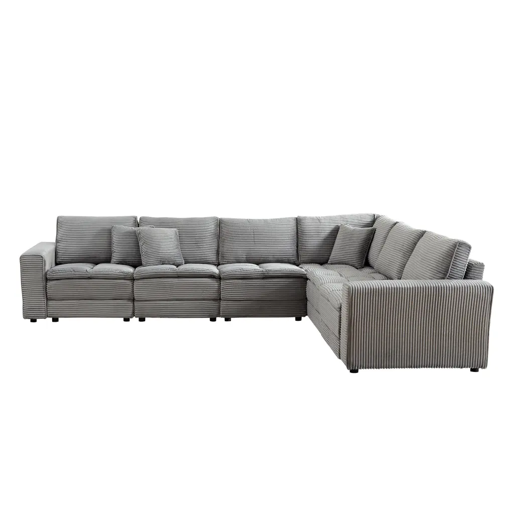 6 Seater Oversized L Shaped Sectional Sofa Detachable Couch justone