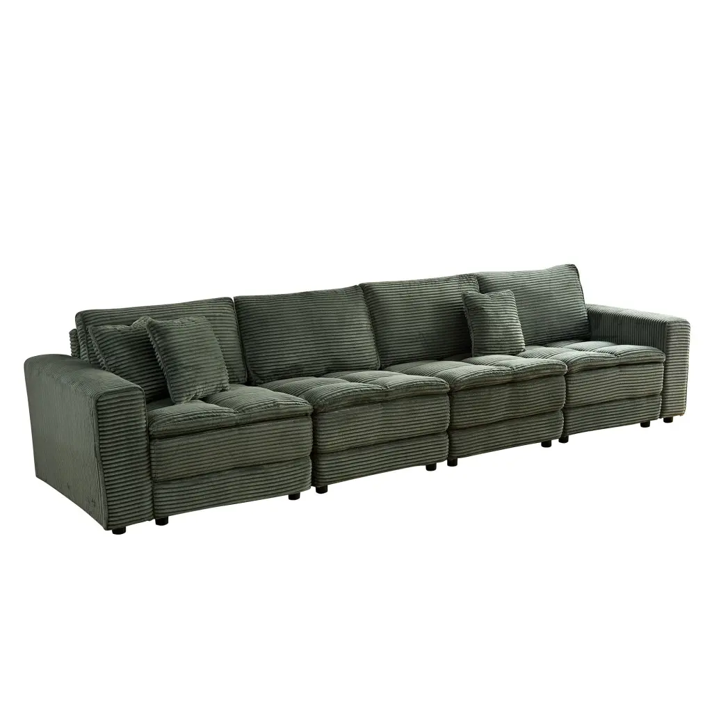 L Shaped Oversized Sectional Sofa 4 Seats And 2 Complimentary Pillows justone