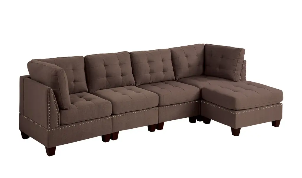 Modular Sectional 5Pc Set Living Room Home Decor Corner L Sectional Black Sofa kanepe