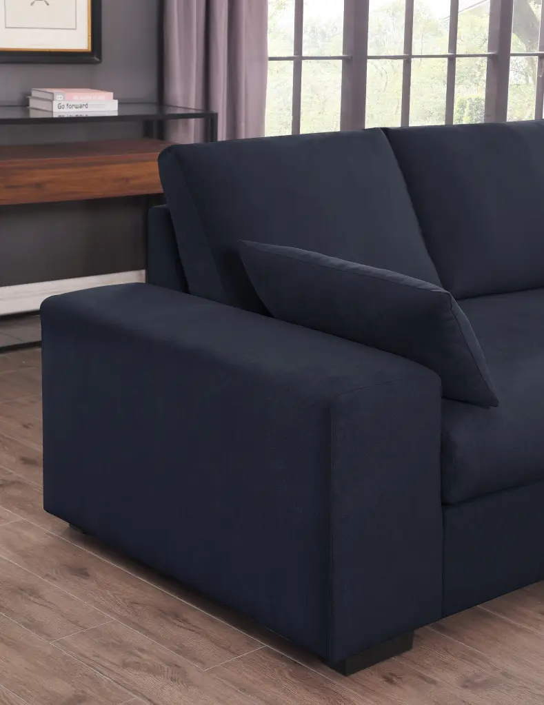 Joshua 100 Inch Dark Gray Woven Fabric Sectional Sofa Right Facing Chaise lilola home