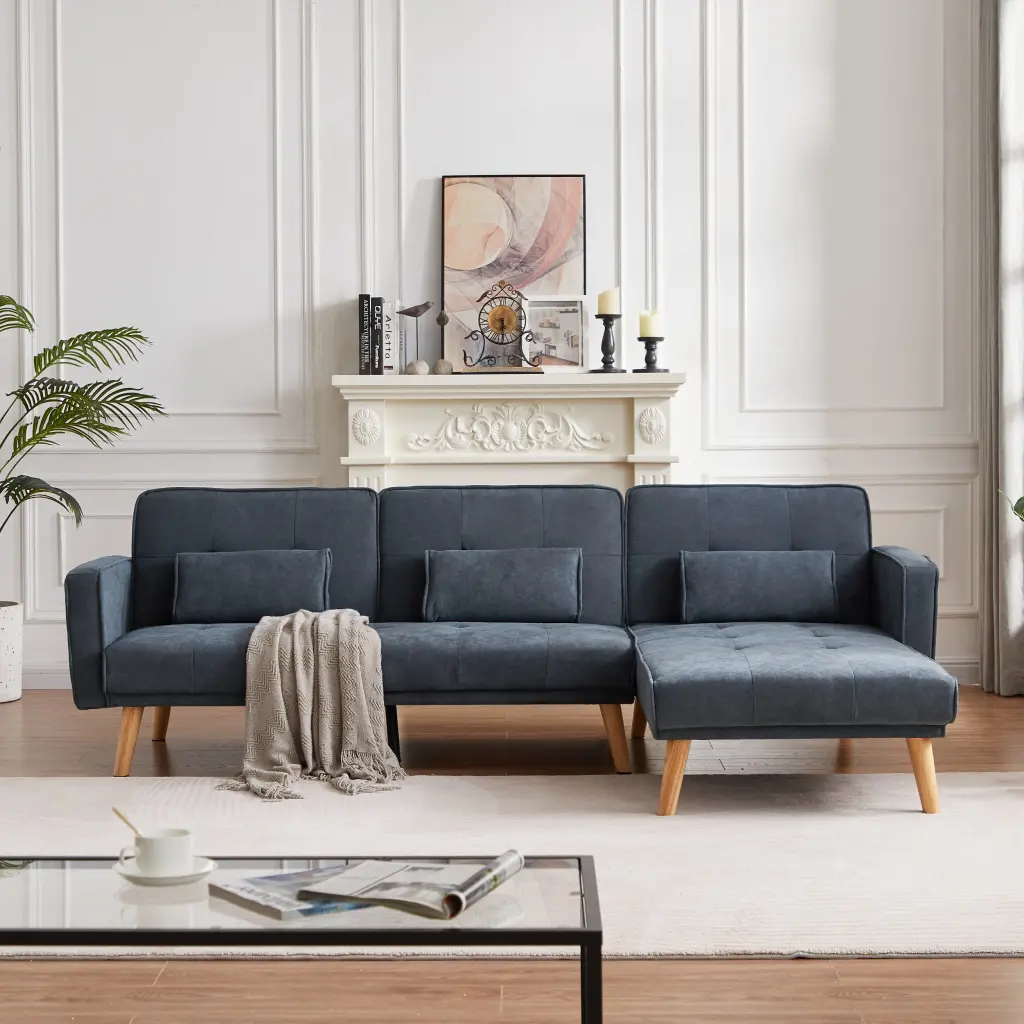 Convertible Sectional Sofa Sleeper Right Facing L Shaped Sofa Couch meiting furniture