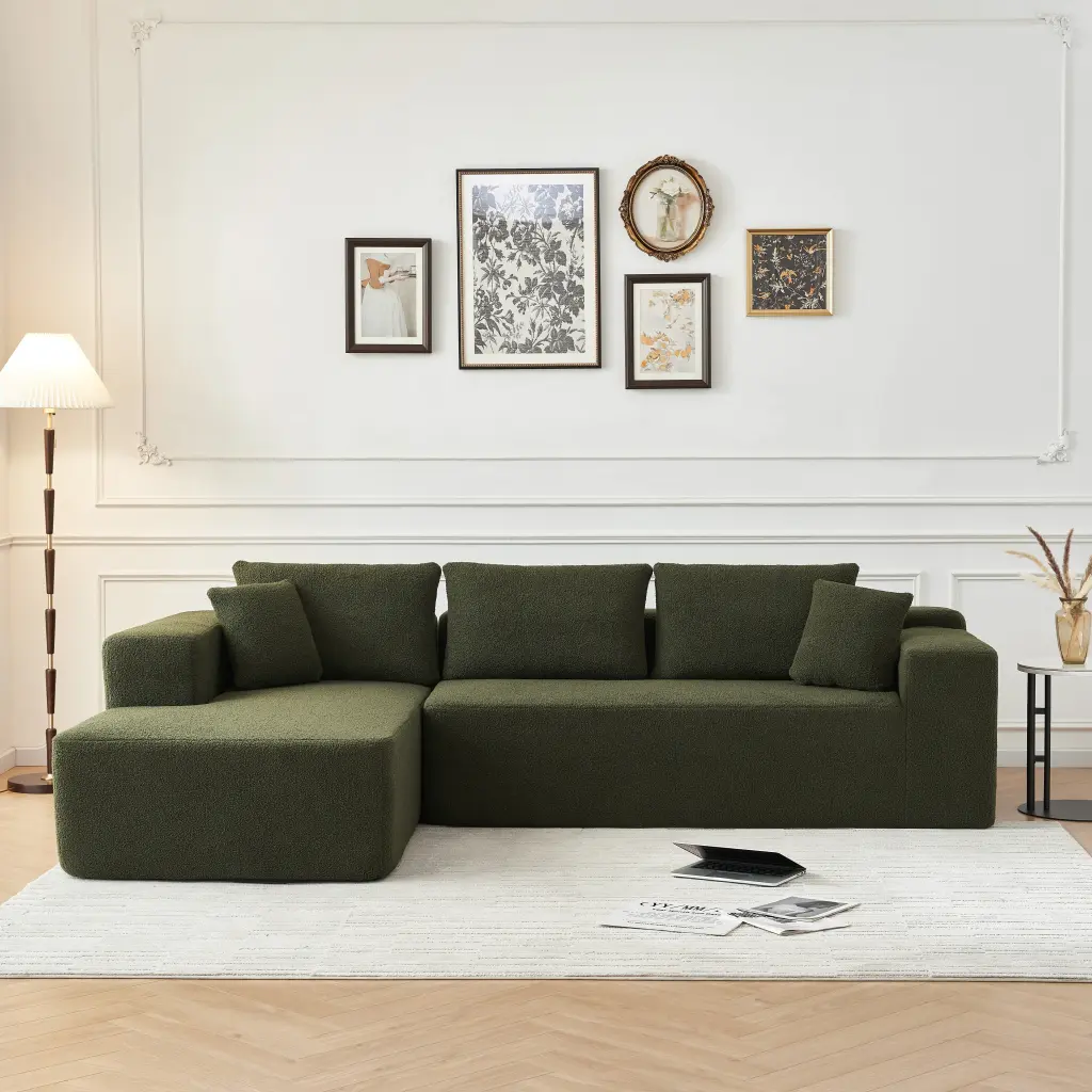 104.33 Inch Sponge Sectional Sofa Couch Living Room L Shaped Modern modasi