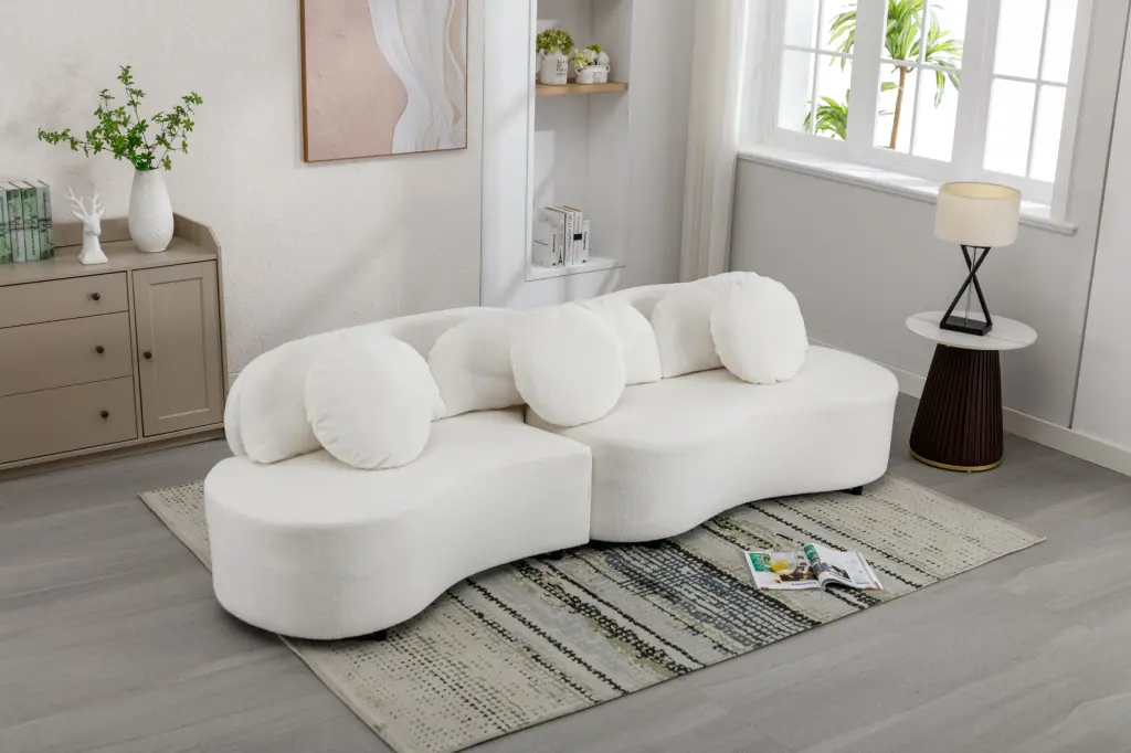 103.9 Modern Living Room Sofa Lamb Velvet Upholstered Couch Home Decor rnb