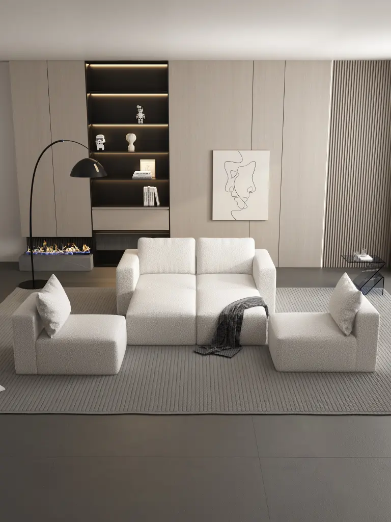 104.32x74.8 Inch Modular Sectional Sofa Sleeper Couch Storage rnb