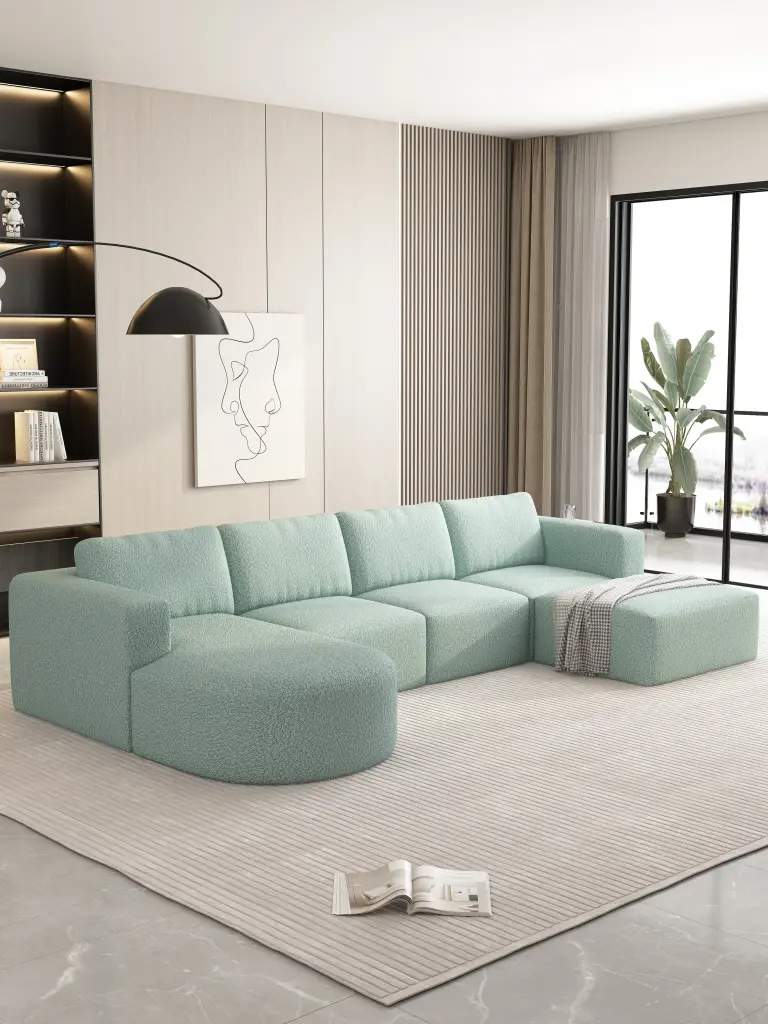 133.84x70.86 Modular Sectional Sofa Sleeper Couch Storage and Recliner rnb