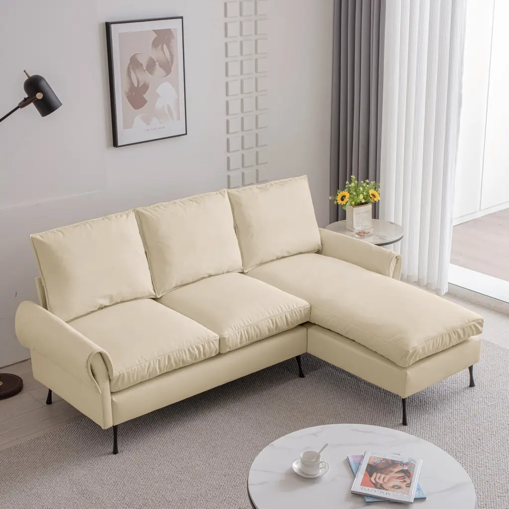 81 Inch Modern Sectional L Shaped Sofa Couch Reversible Chaise senge