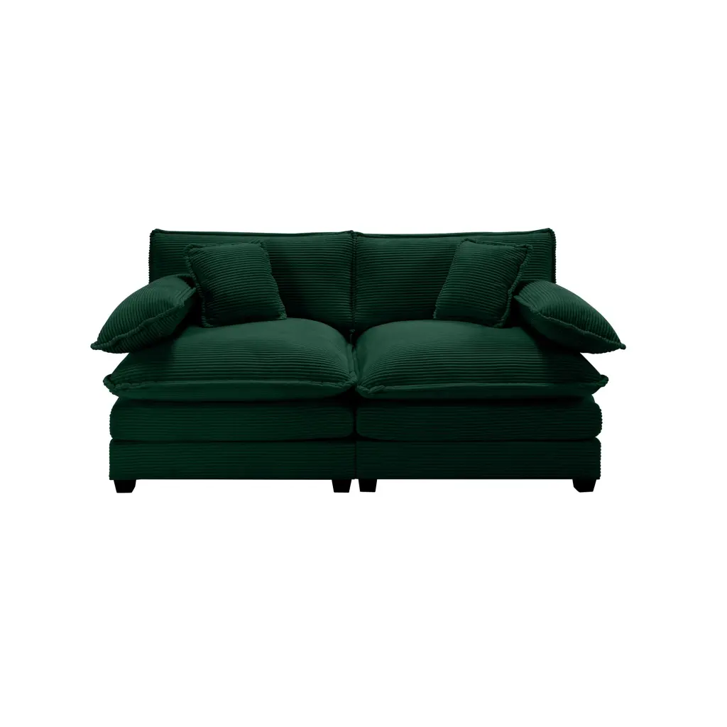 Armless Deep Seating 2 Seater Corduroy Sofa Modular Combination Living Room Furniture ui furniture