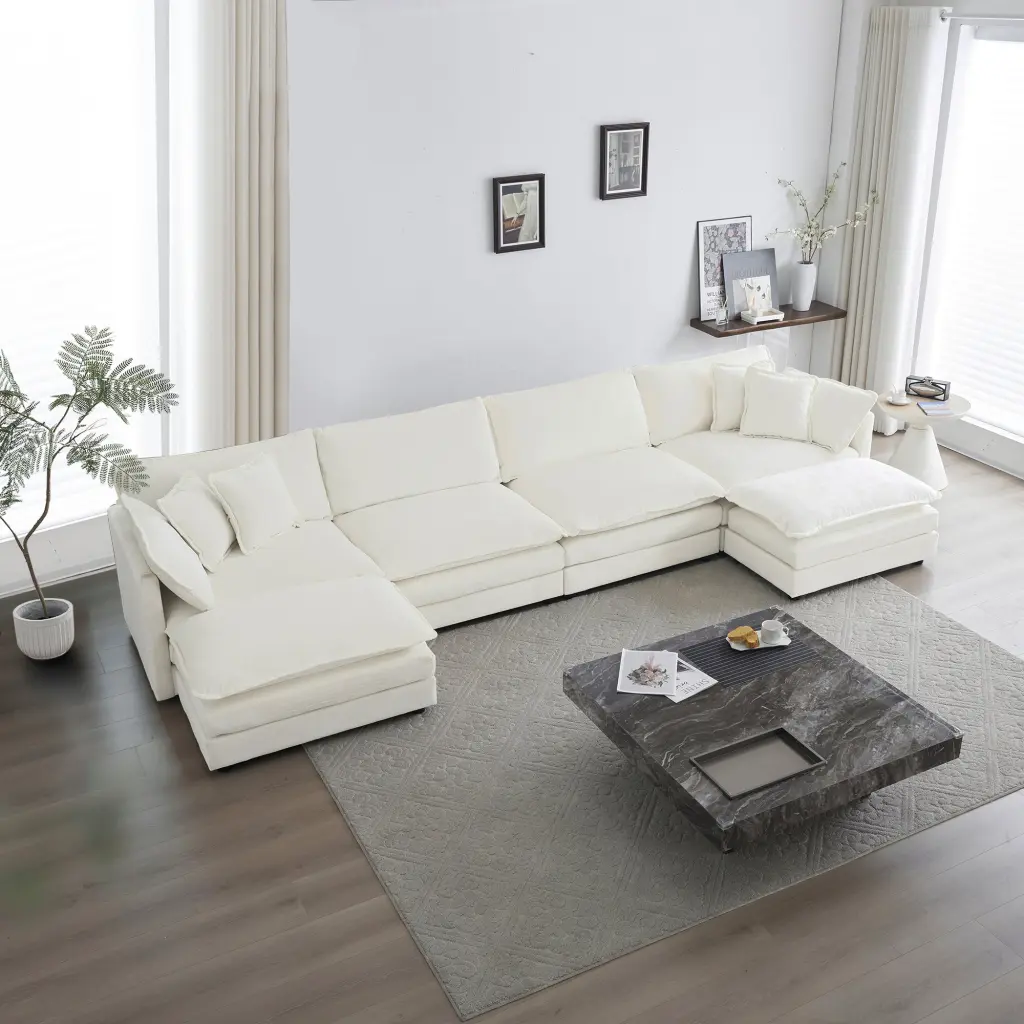 Comfort U Shaped Couch Reversible Chaise Modular Large Sectional Sofa ui furniture