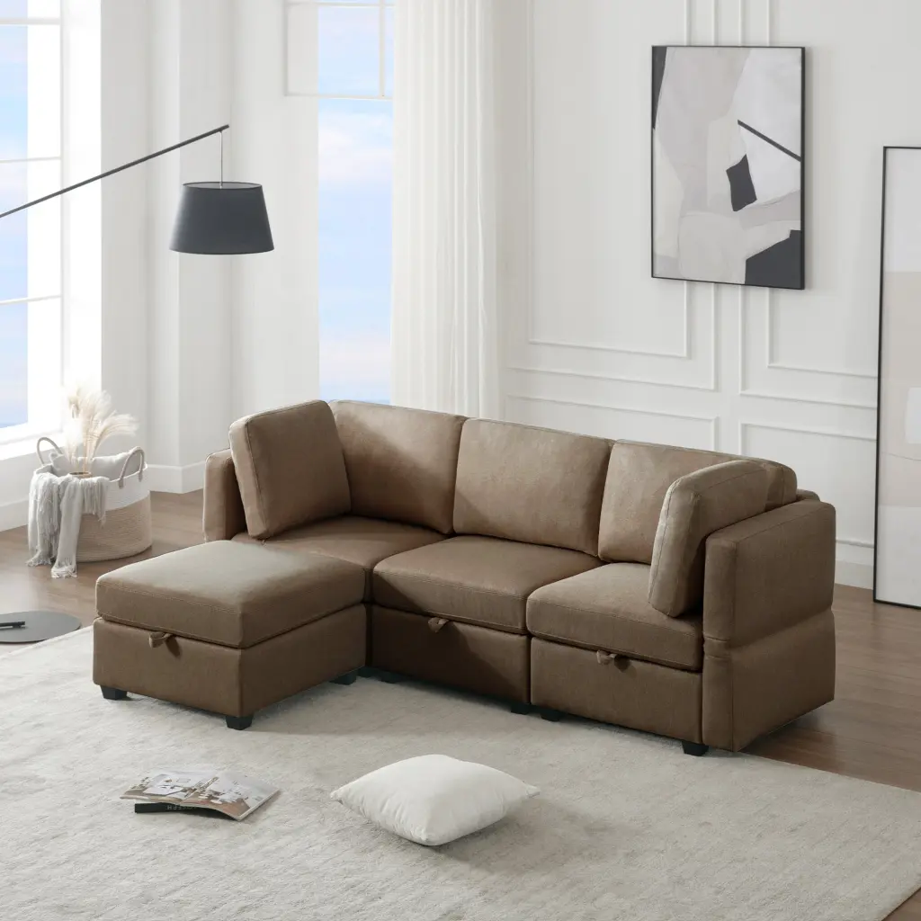 Convertible Sectional Sofa Chaise L Shaped Modular Sofa Couch ui furniture