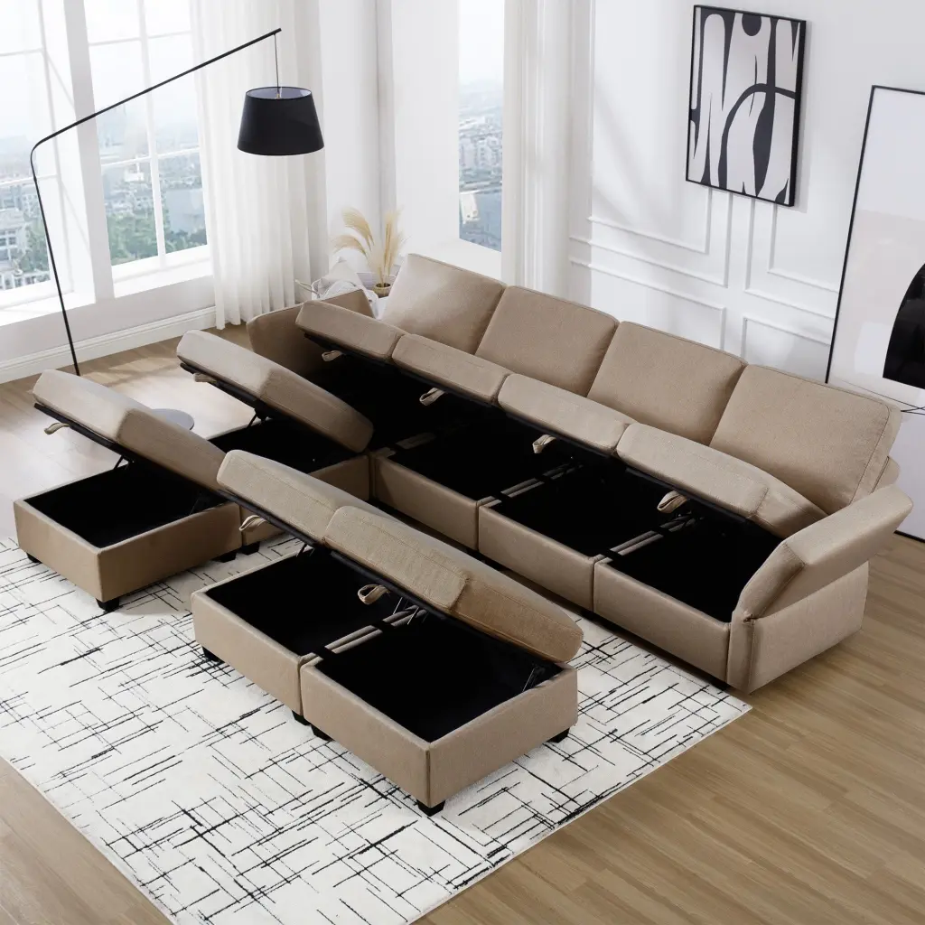 Customizable Arms and Backs Sectional Sofa Modern U Shaped Couch ui furniture