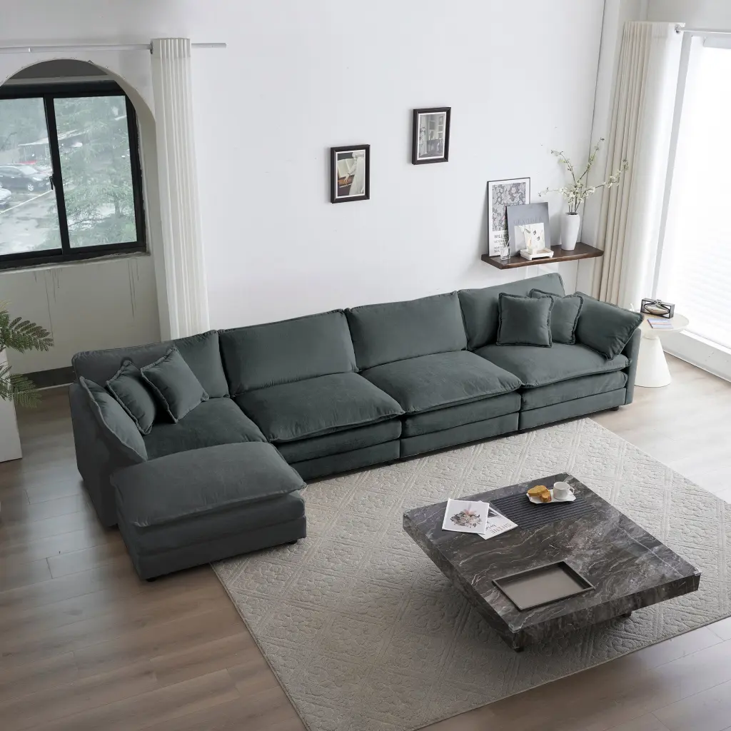 Modular Sectional Sofa U Shaped 5 Seater Convertible Couch Living Room ui furniture
