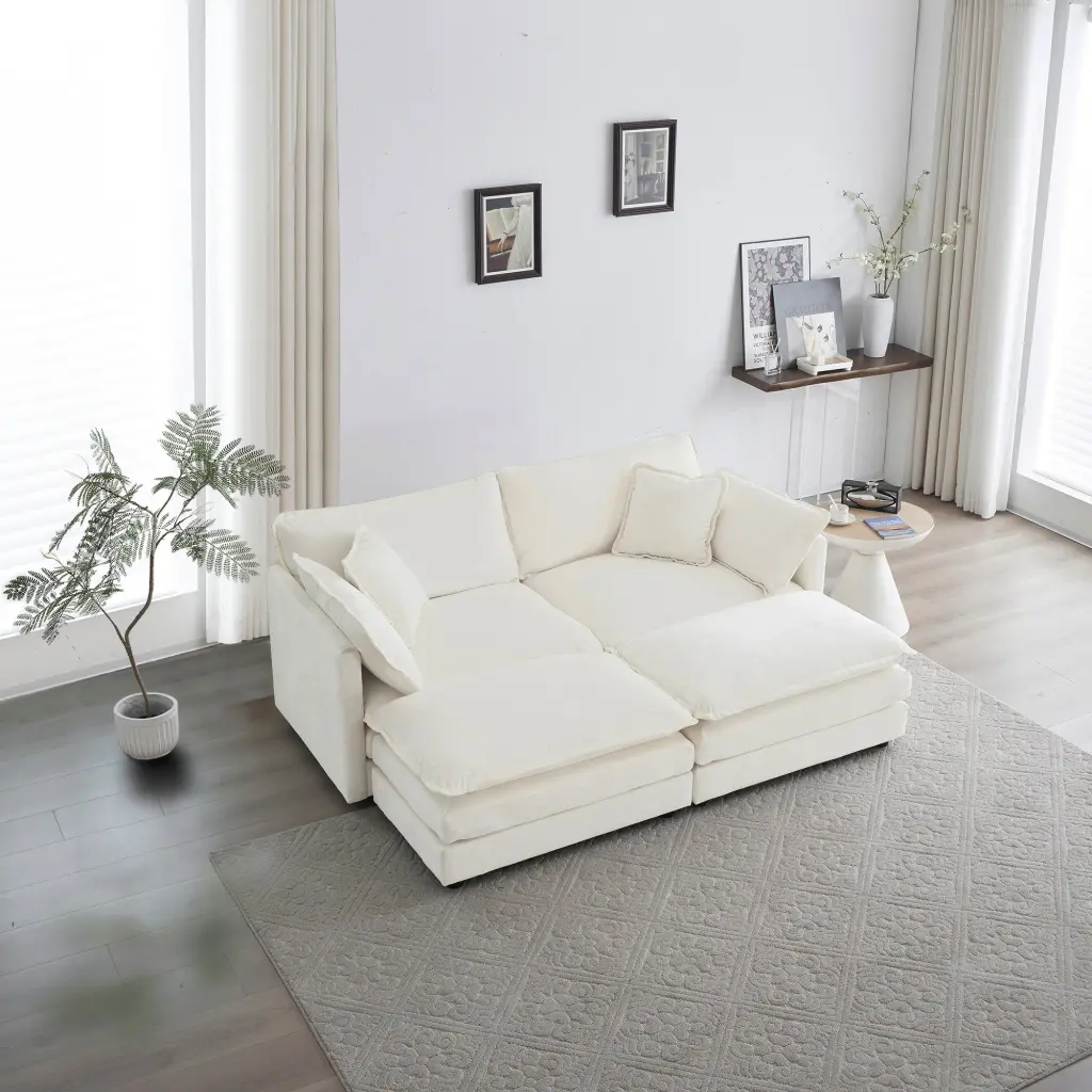 4 Piece Upholstered Sectional Sofa 1 Piece 2 Seater Sofa and 2 Pieces Modern Design ui furniture
