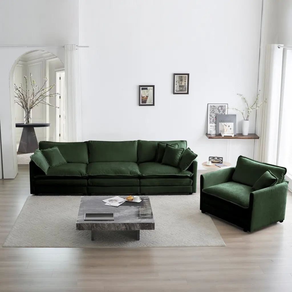 2 Piece Upholstered Sectional Sofa Set Modern Living Room ui furniture