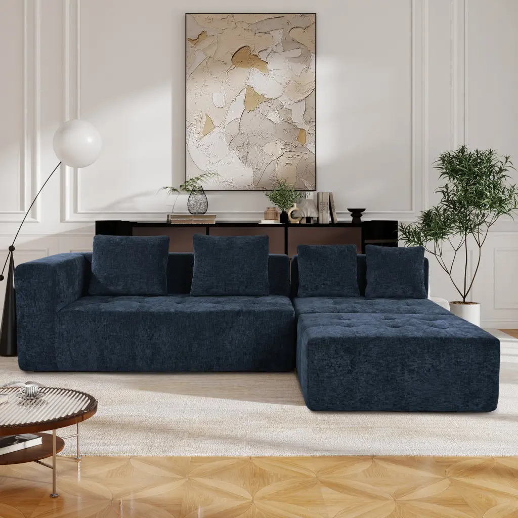 Modern Large Removable Modular Sofa 3 Piece Set Living Room u_style