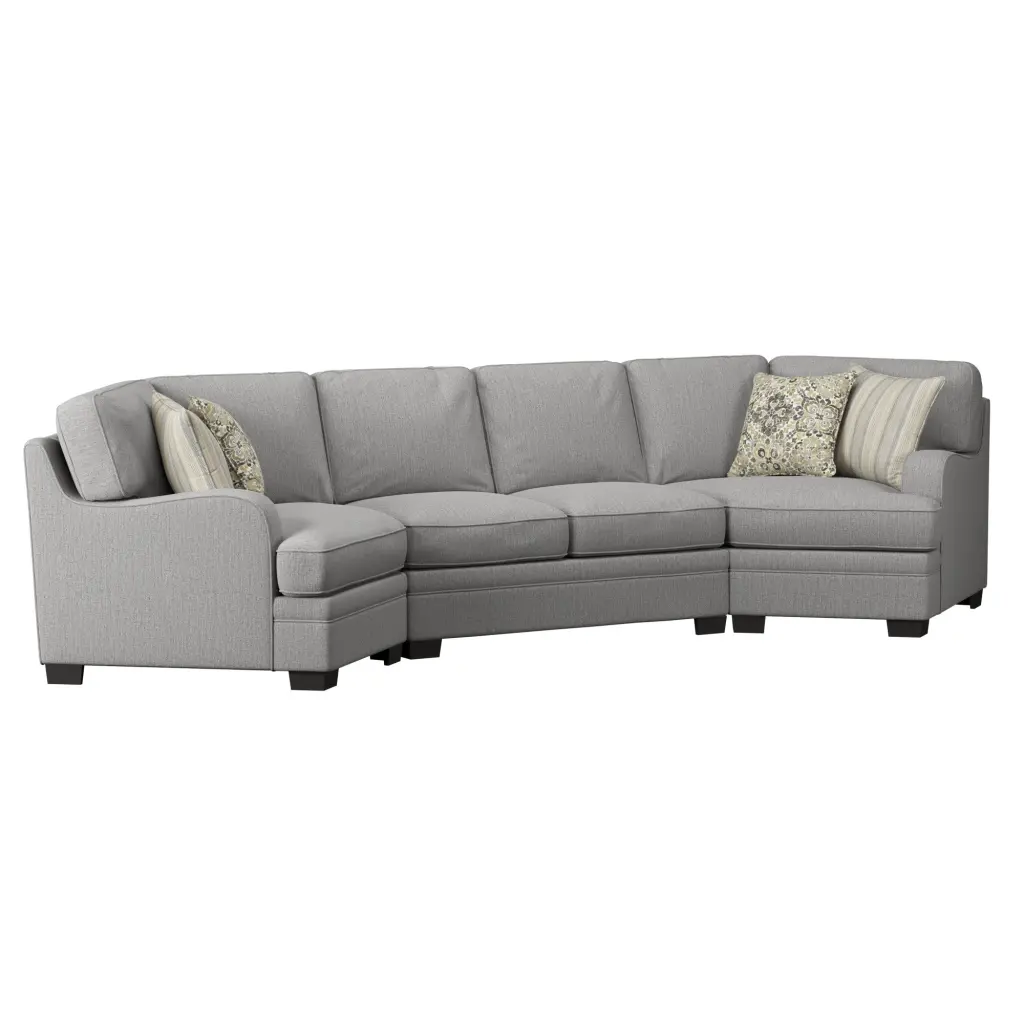Berza Gray Cuddler Sectional Gray Foam Engineered Timber 4 Seat wallace - bay