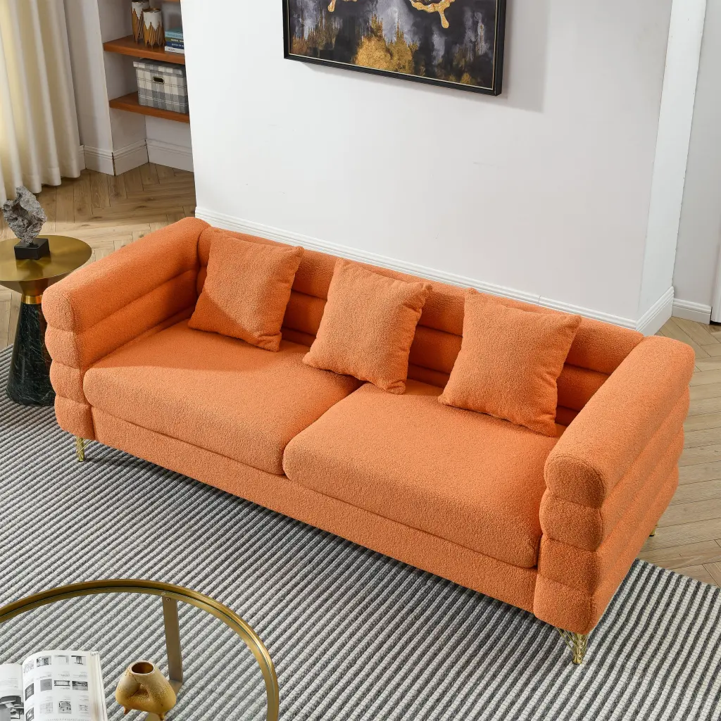 81 Inch Oversized 3 Seater Sectional Sofa Living Room Ease Material welike furniture