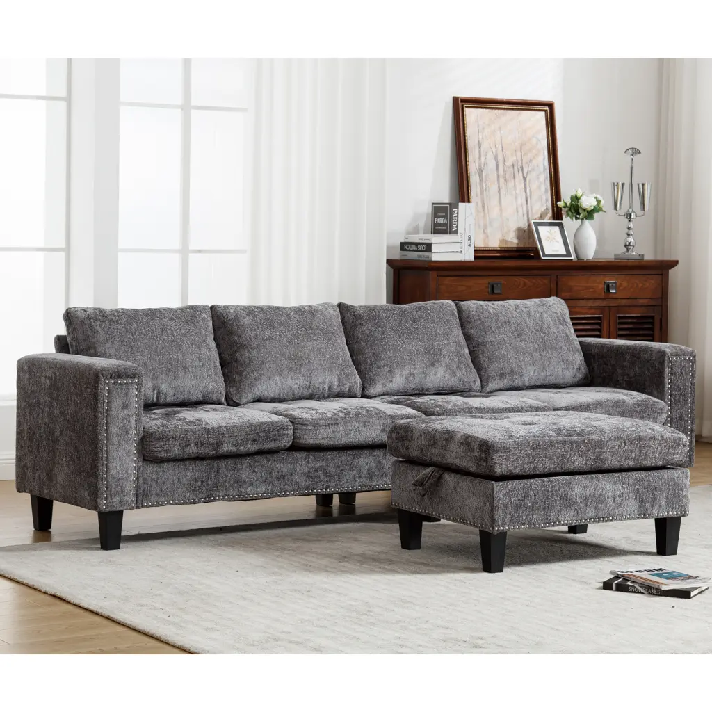 Arrived 5 Seat Modular Sofa Storage Ottoman Convertible Sectional wf-furniture