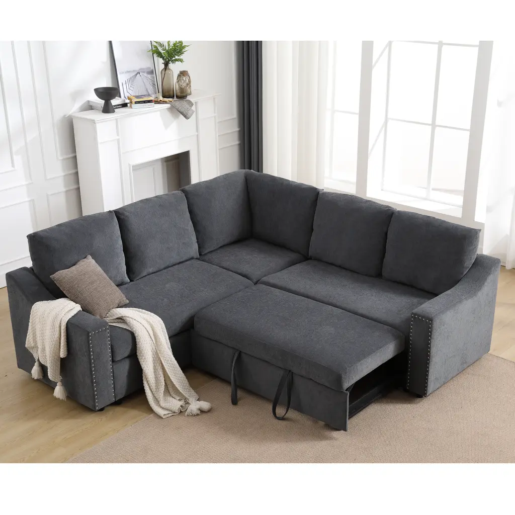 L Shaped Sofa Pull Out Sofa Bed Cozy Corner Design wf-furniture