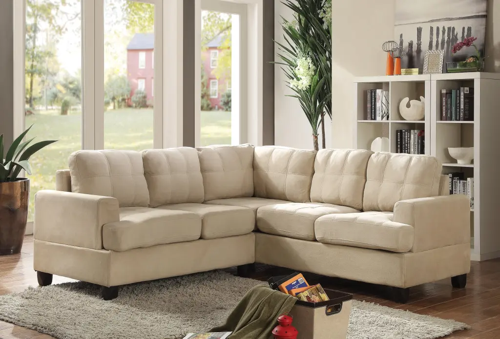 Sandridge G511B Sc Sectional White White Foam Microfiber Sofa glory furniture