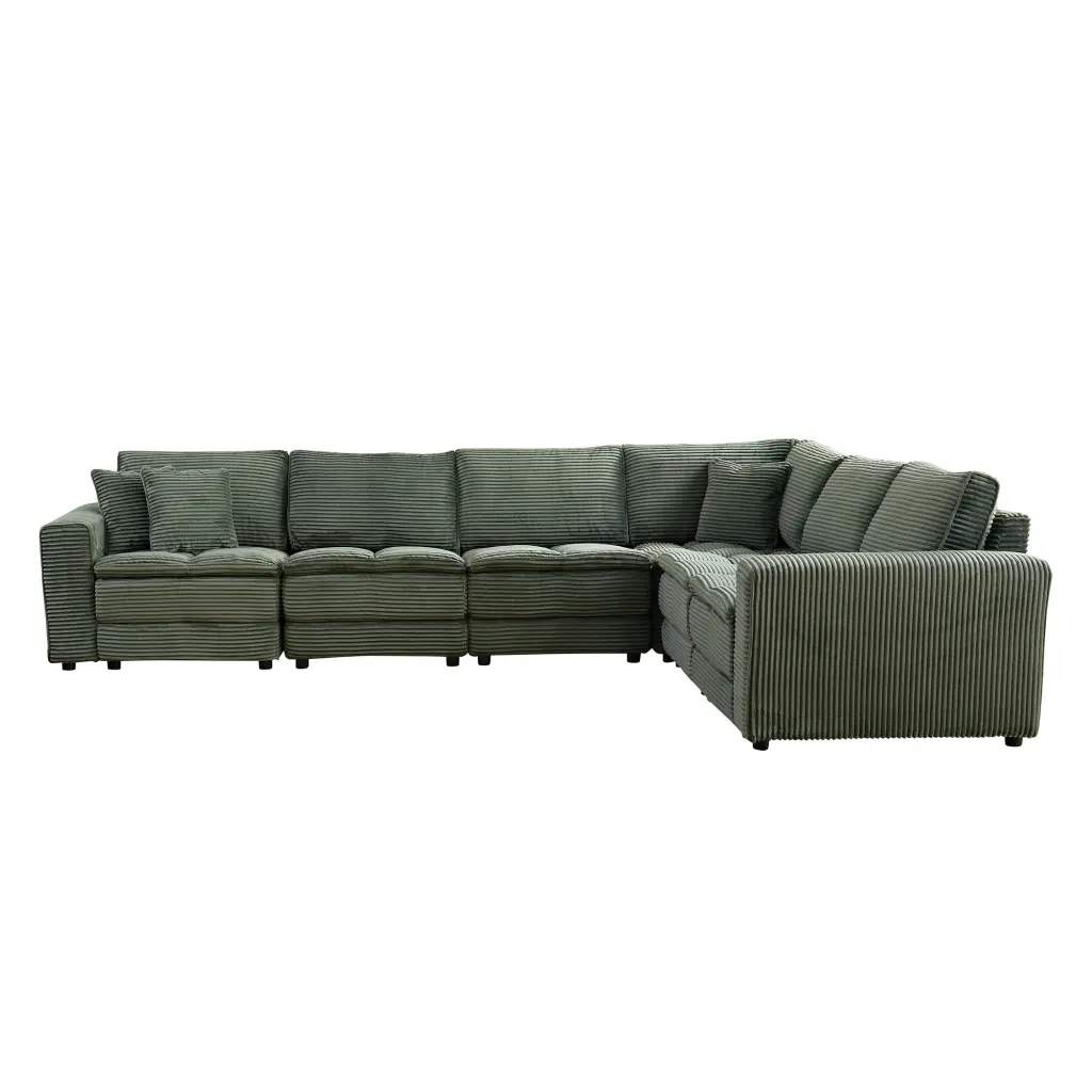 6 Seater Oversized Sectional Sofa L Shaped Corner Couch Detachable Cushions justone