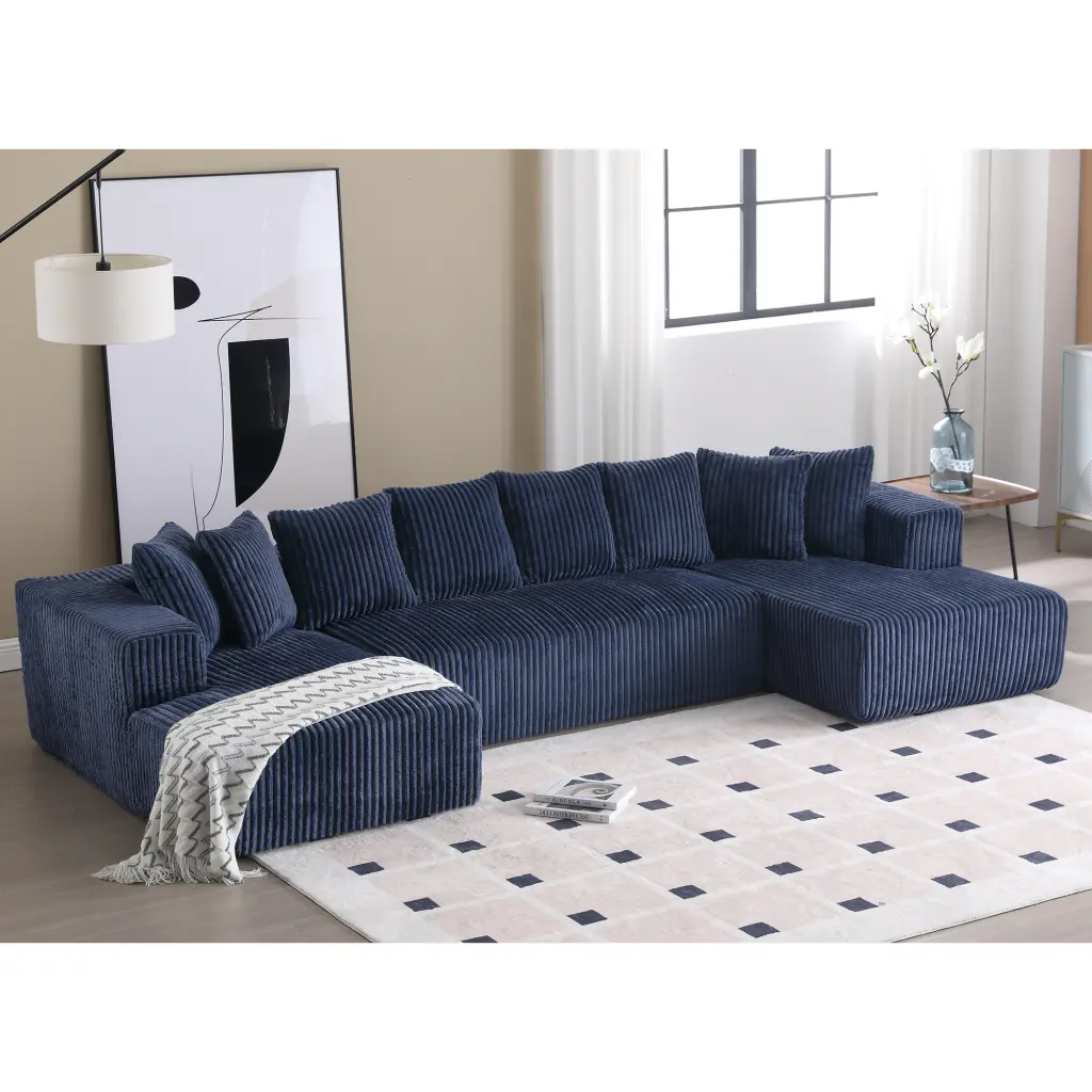 Arrived 131 Inch Modular Sectional Couch U Shaped Sofachaise Lounge Living Room Set wf-furniture