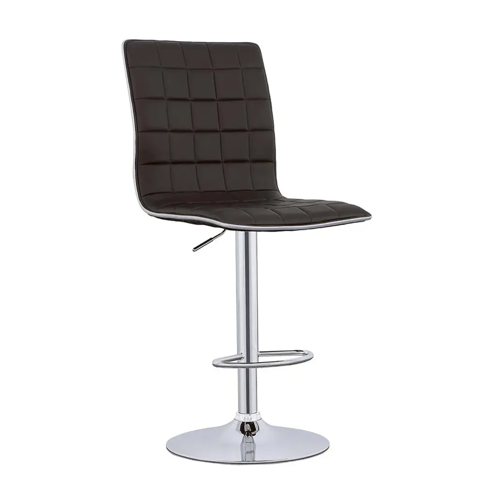Waffle Black And Chrome Customizable Bar Stool Set 2 Modern Dining Stools furniture max
