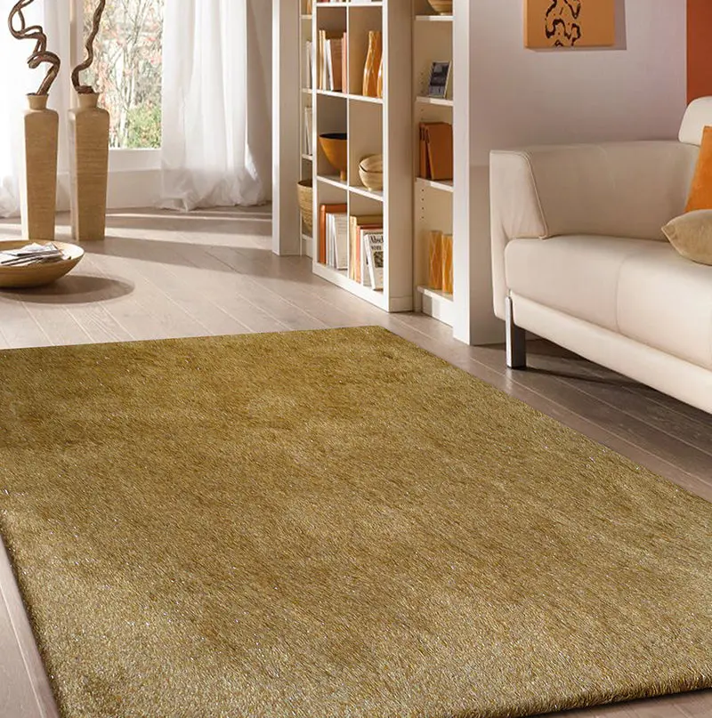 Fancy Shaggy Hand Tufted Area Rug Precious Metal Polyester Living Room Carpet furnings