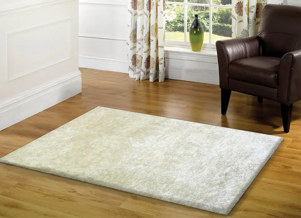 Fuzzy Shaggy Hand Tufted White Polyester Area Rug Living Room furnings