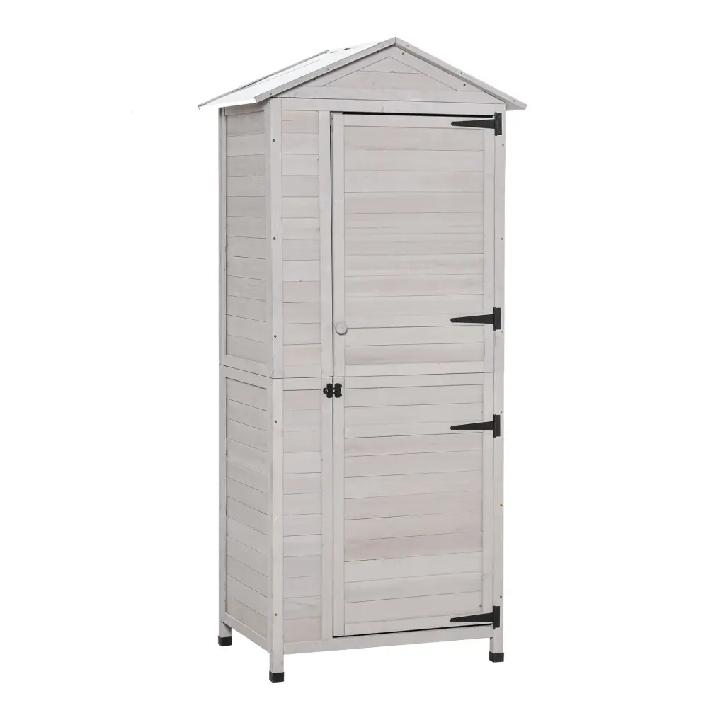36 x 25 x 79 Inch Wooden Storage Shed Cabinet Outdoor Tool Shed Outsunny aosom business
