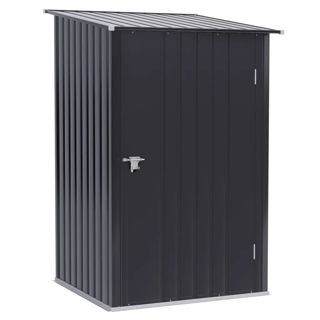 Outsunny 3.3 X 3.4 Foot Outdoor Storage Shed Galvanized Metallic Utility Garden Shed aosom business