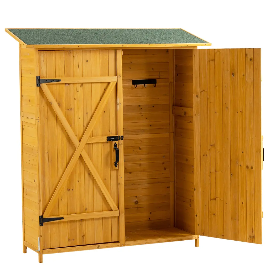 56L X 19.5W X 64H Outdoor Storage Shed Lockable Door Wooden Tool Shed hortus oasis