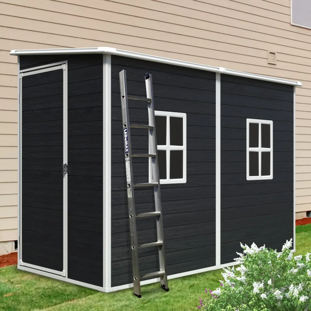 4X8Ft Outdoor Storage Shed Floor Resin Shed Two Windows w-540 wwc