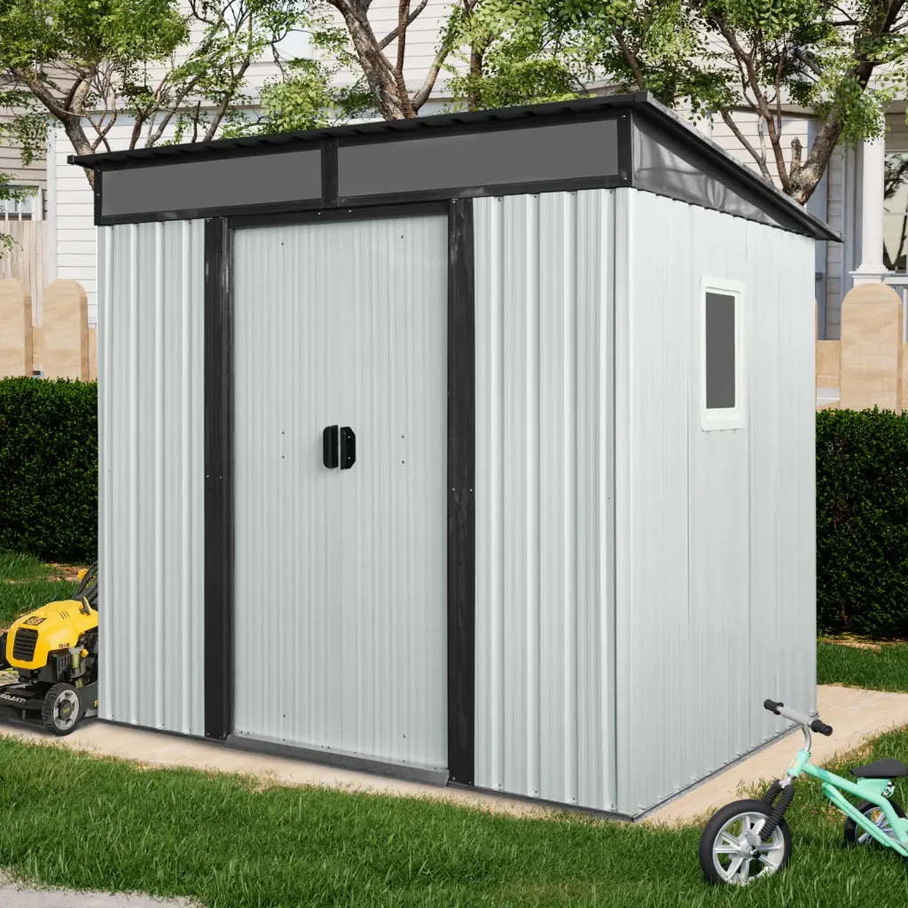 6Ft X 5Ft Outdoor Metal Storage Shed Window and Transparent Plate w-540 wwc