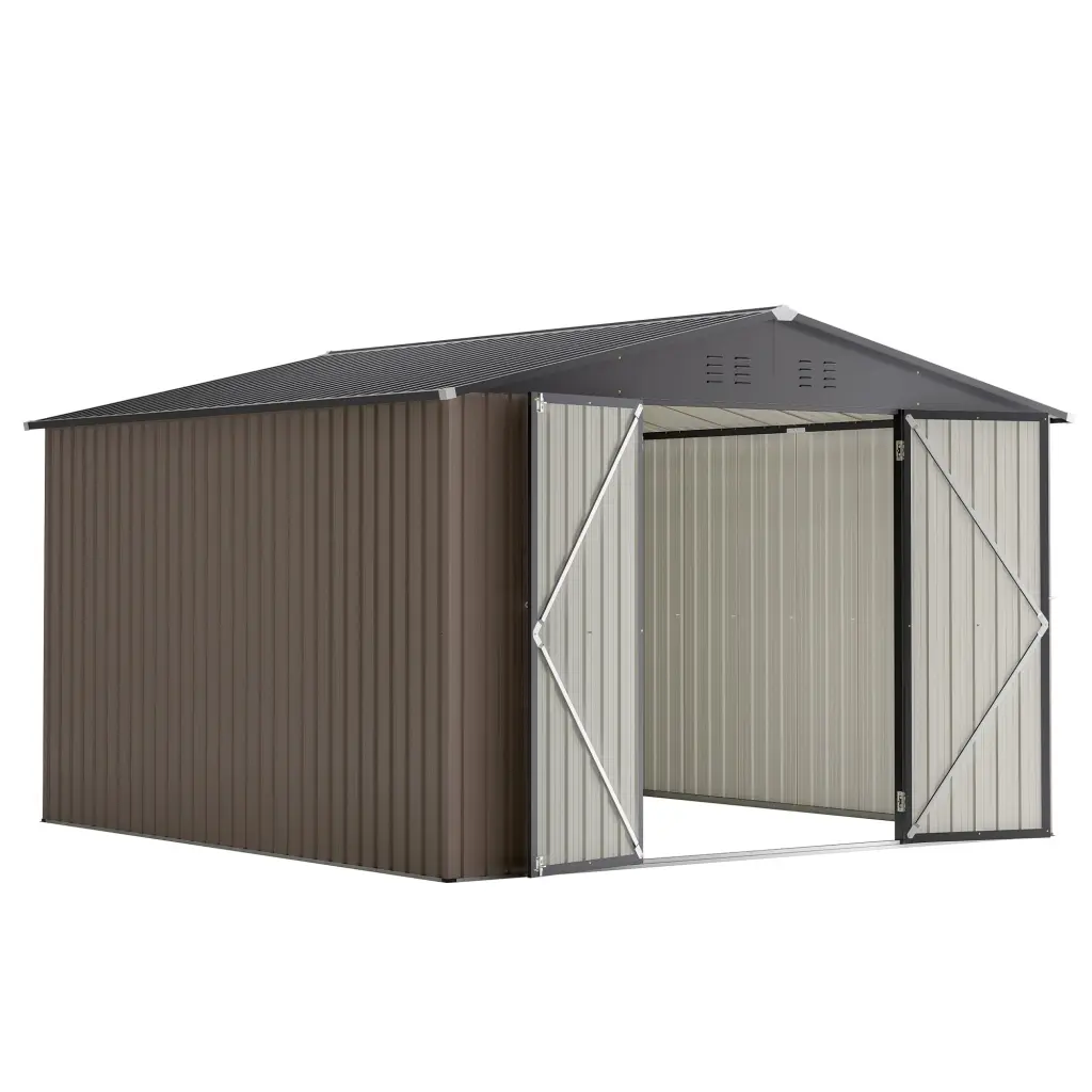 10x10 Metal Storage Shed Outdoor Steel Yard Shed Design w2505