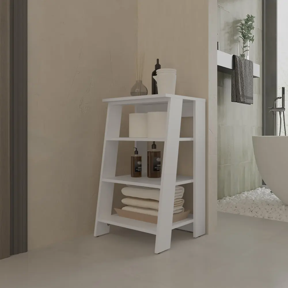 Bathroom Shelf Artesia White Particle Board Engineered Wood Wall Mounted treevol furniture