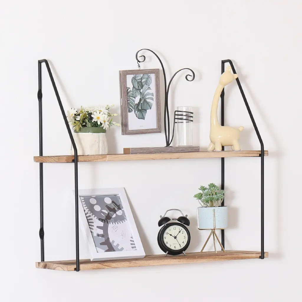 Gardenia Floating Shelf Metallic Brackets Wall Mounted Rustic Timber gardenia home furnishings