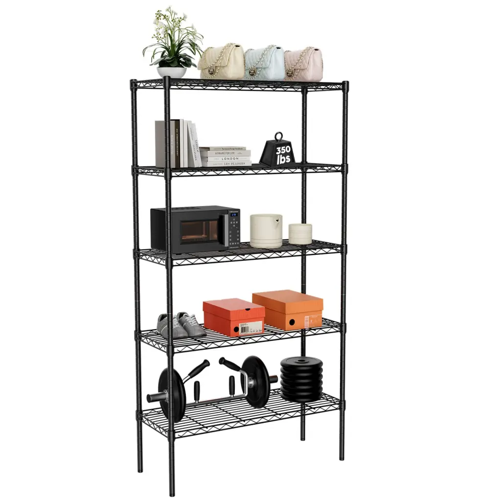 Storage Shelving Unit Customizable Metal Wire Racks Heavy Duty Standing w2201