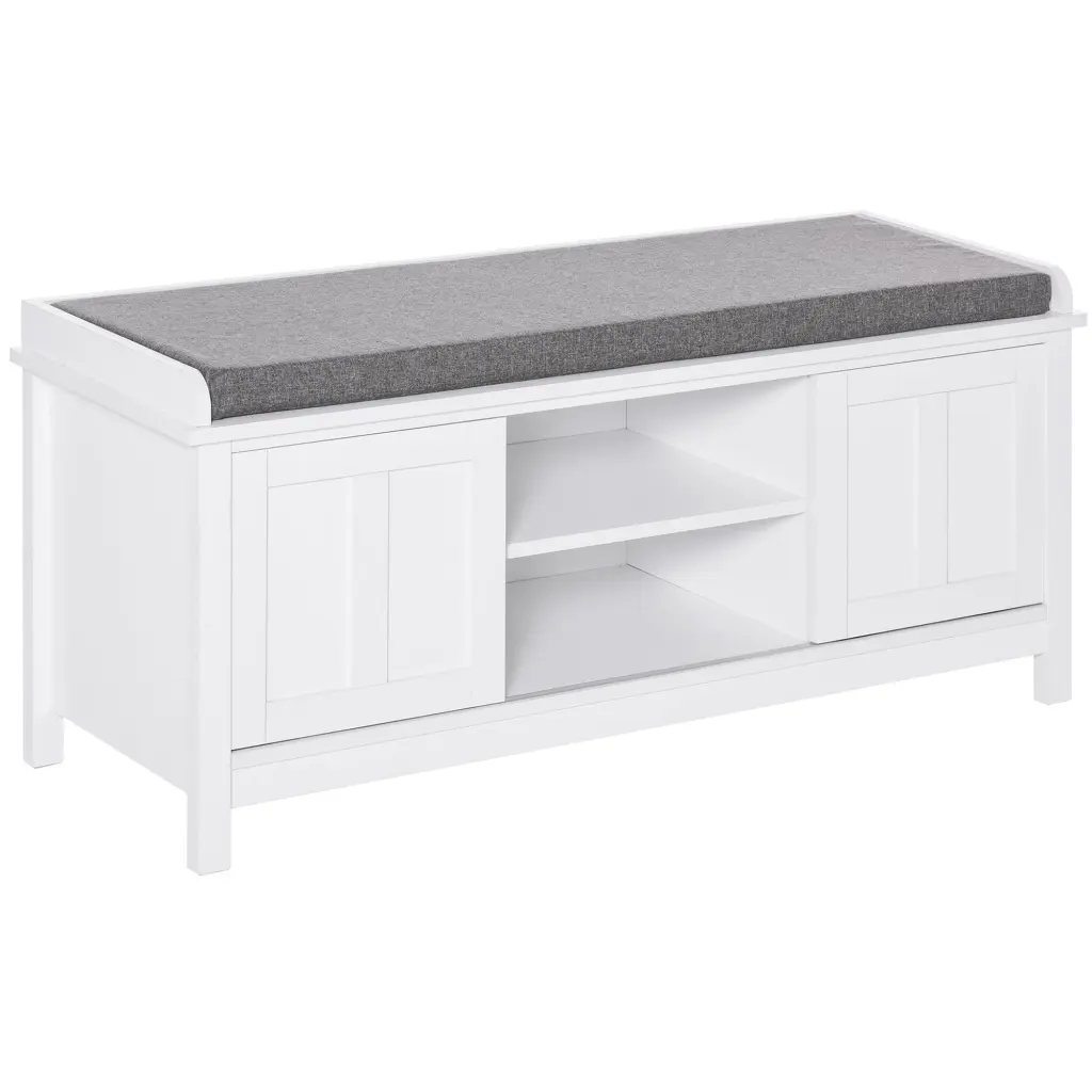 Homcom Entryway Shoe Bench Storage Ottoman Sliding Doors - Adjustable aosom business