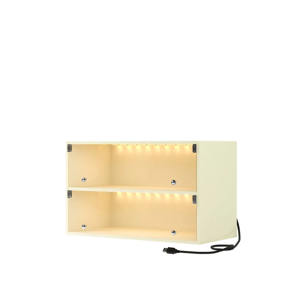 Off White Crystal Door Shoe Box Storage Cabinet Sneakers - Compact Design zr furniture