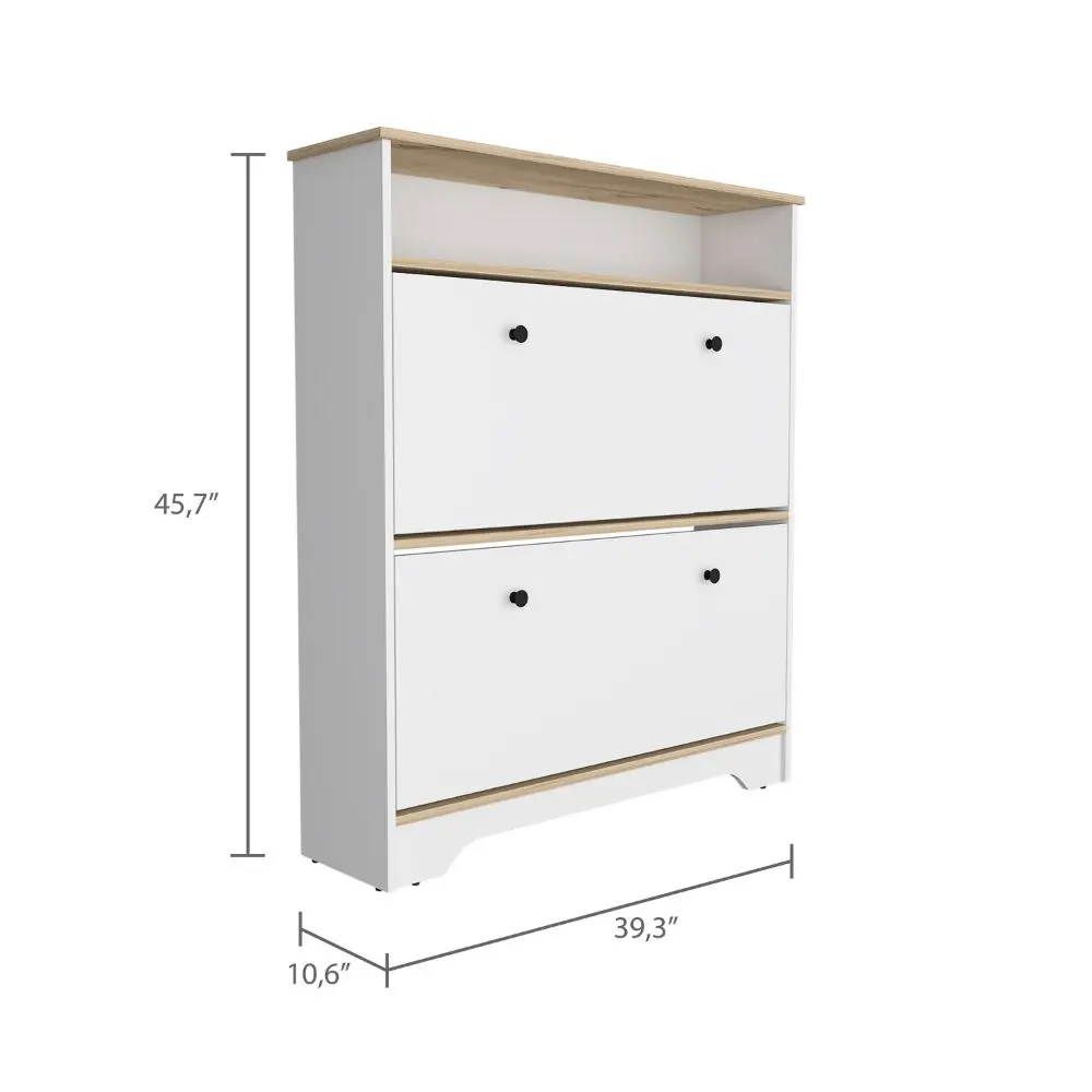 Labelford Shoe Rack High-Quality Top and Two Shelves - Multicolor MDF Storage fm furniture
